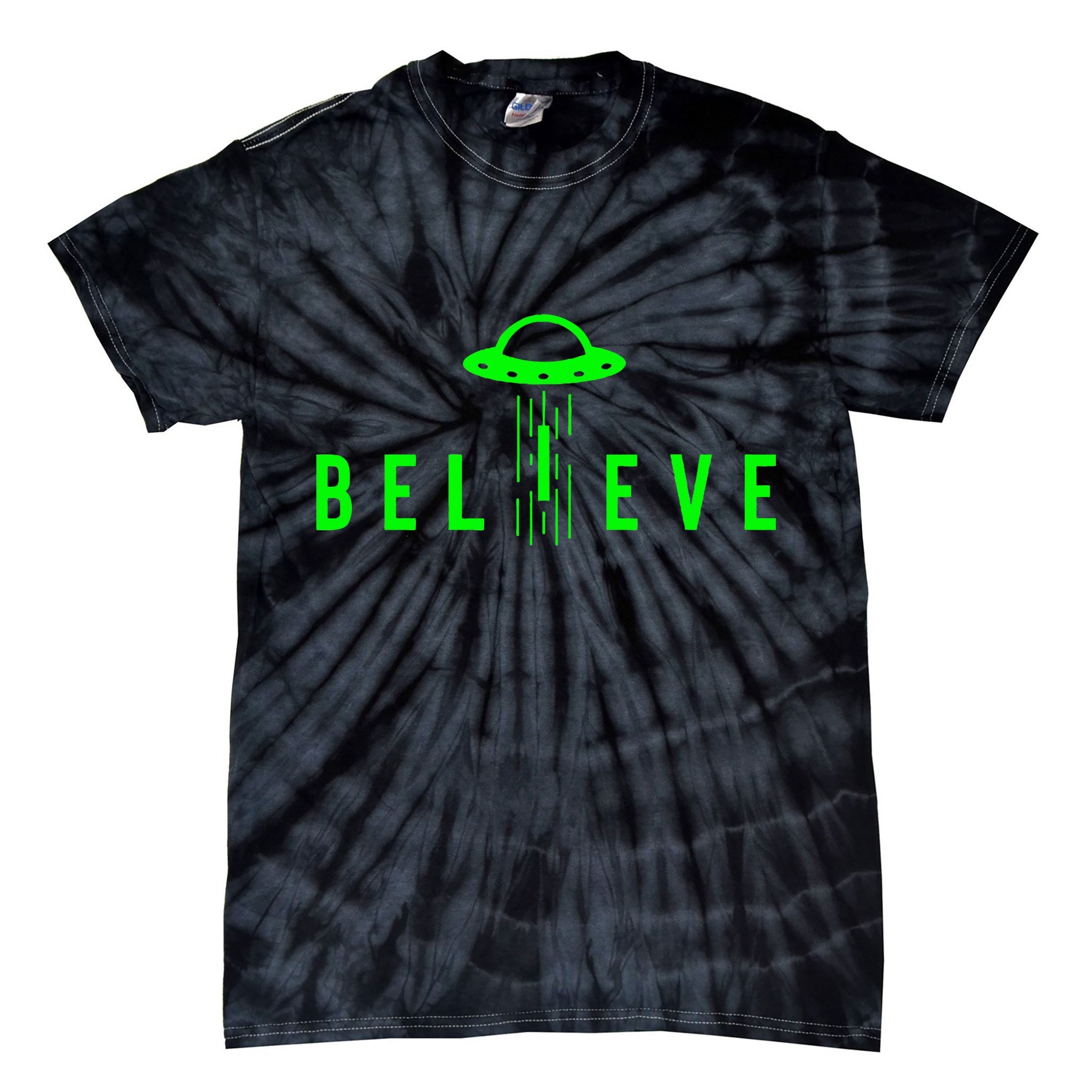 Alien Lover Gifts Ufo Abduction Believe Tie-Dye T-Shirt