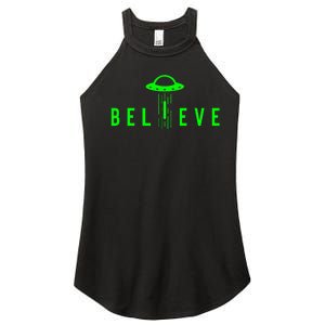 Alien Lover Gifts Ufo Abduction Believe Women's Perfect Tri Rocker Tank