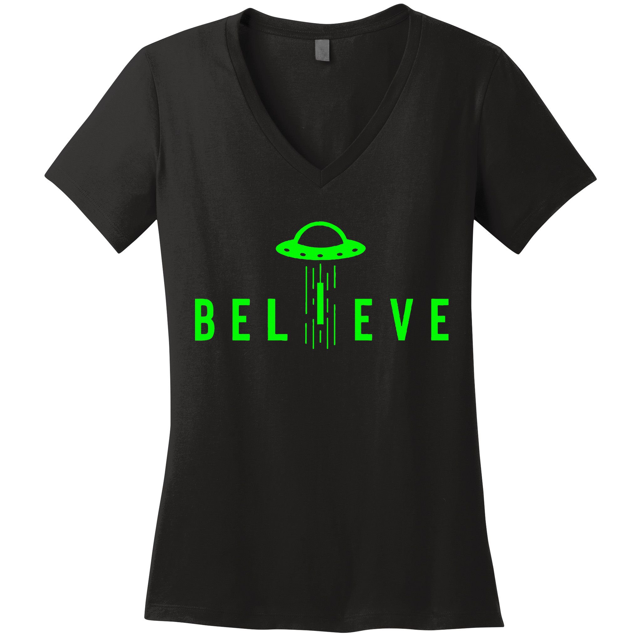 Alien Lover Gifts Ufo Abduction Believe Women's V-Neck T-Shirt