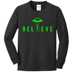 Alien Lover Gifts Ufo Abduction Believe Kids Long Sleeve Shirt