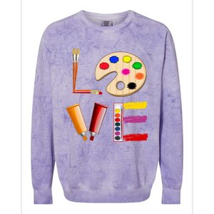 Art Love Gift For Teacher Artist Painter Gift Colorblast Crewneck Sweatshirt