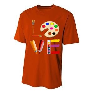 Art Love Gift For Teacher Artist Painter Gift Performance Sprint T-Shirt