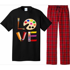 Art Love Gift For Teacher Artist Painter Gift Pajama Set