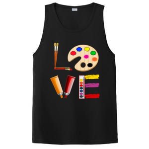 Art Love Gift For Teacher Artist Painter Gift PosiCharge Competitor Tank