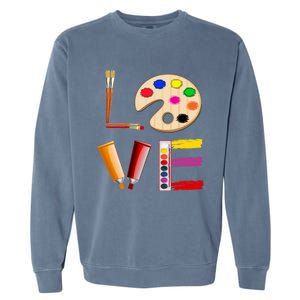 Art Love Gift For Teacher Artist Painter Gift Garment-Dyed Sweatshirt