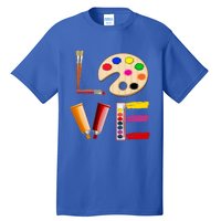 Art Love Gift For Teacher Artist Painter Gift Tall T-Shirt