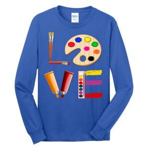 Art Love Gift For Teacher Artist Painter Gift Tall Long Sleeve T-Shirt