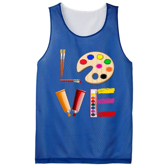 Art Love Gift For Teacher Artist Painter Gift Mesh Reversible Basketball Jersey Tank