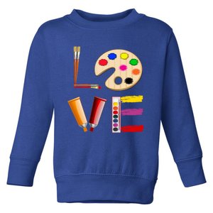 Art Love Gift For Teacher Artist Painter Gift Toddler Sweatshirt