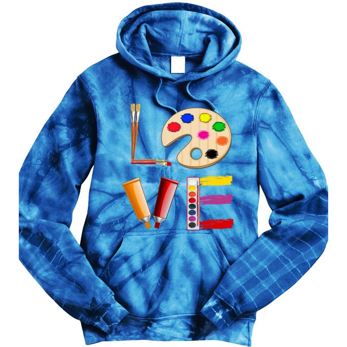 Art Love Gift For Teacher Artist Painter Gift Tie Dye Hoodie