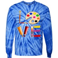 Art Love Gift For Teacher Artist Painter Gift Tie-Dye Long Sleeve Shirt