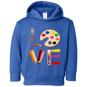 Art Love Gift For Teacher Artist Painter Gift Toddler Hoodie