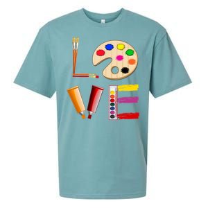 Art Love Gift For Teacher Artist Painter Gift Sueded Cloud Jersey T-Shirt