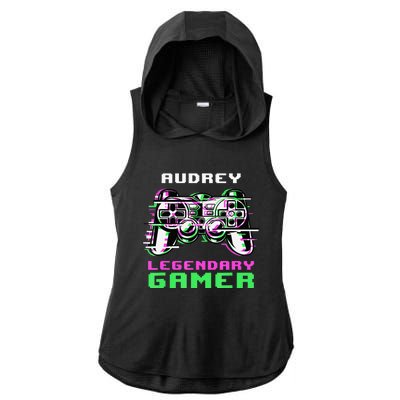 Audrey Legendary Gamer Personalized Ladies PosiCharge Tri-Blend Wicking Draft Hoodie Tank