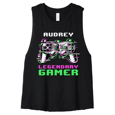 Audrey Legendary Gamer Personalized Women's Racerback Cropped Tank