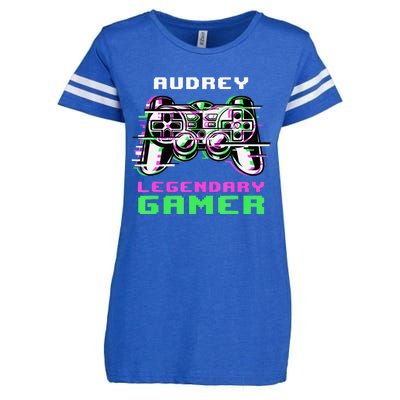 Audrey Legendary Gamer Personalized Enza Ladies Jersey Football T-Shirt