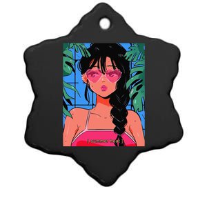 Anime Lofi Girl Vaporwave Egirl Aesthetic Japanese Otaku Ceramic Star Ornament