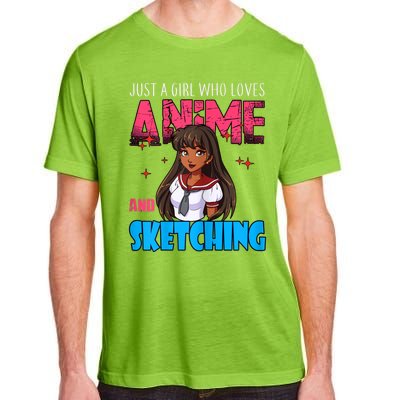 Anime Lover Girl Just A Girl Who Loves Anime And Sketching Adult ChromaSoft Performance T-Shirt