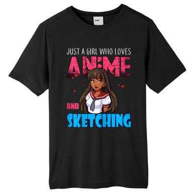 Anime Lover Girl Just A Girl Who Loves Anime And Sketching Tall Fusion ChromaSoft Performance T-Shirt