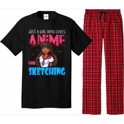 Anime Lover Girl Just A Girl Who Loves Anime And Sketching Pajama Set