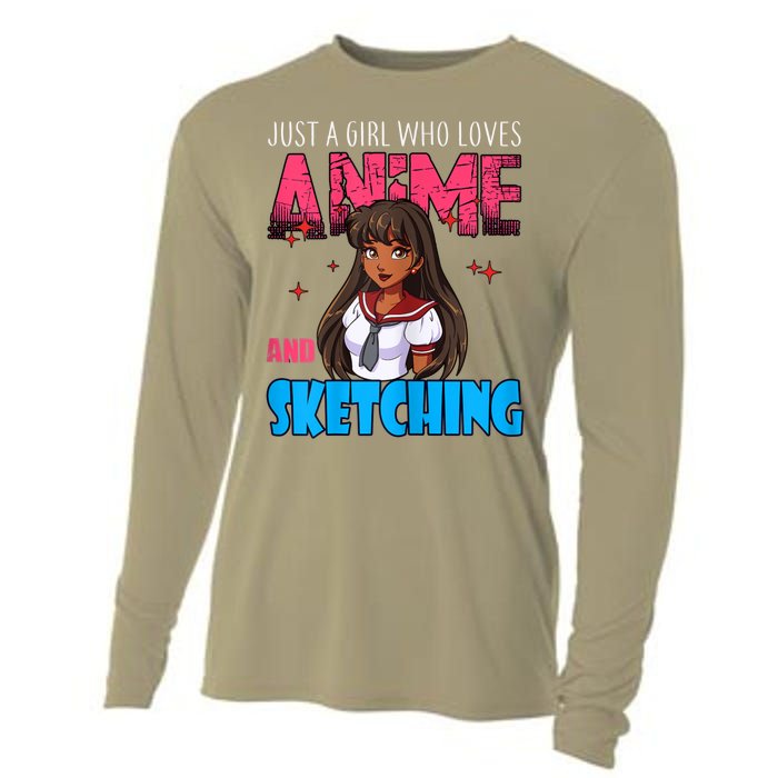 Anime Lover Girl Just A Girl Who Loves Anime And Sketching Cooling Performance Long Sleeve Crew