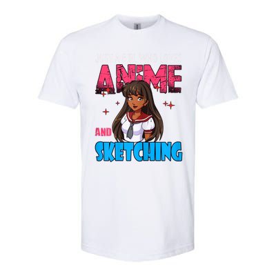 Anime Lover Girl Just A Girl Who Loves Anime And Sketching Softstyle CVC T-Shirt