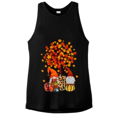 Autumn Leaves Gnomes Fall Season Pumpkin Ladies PosiCharge Tri-Blend Wicking Tank