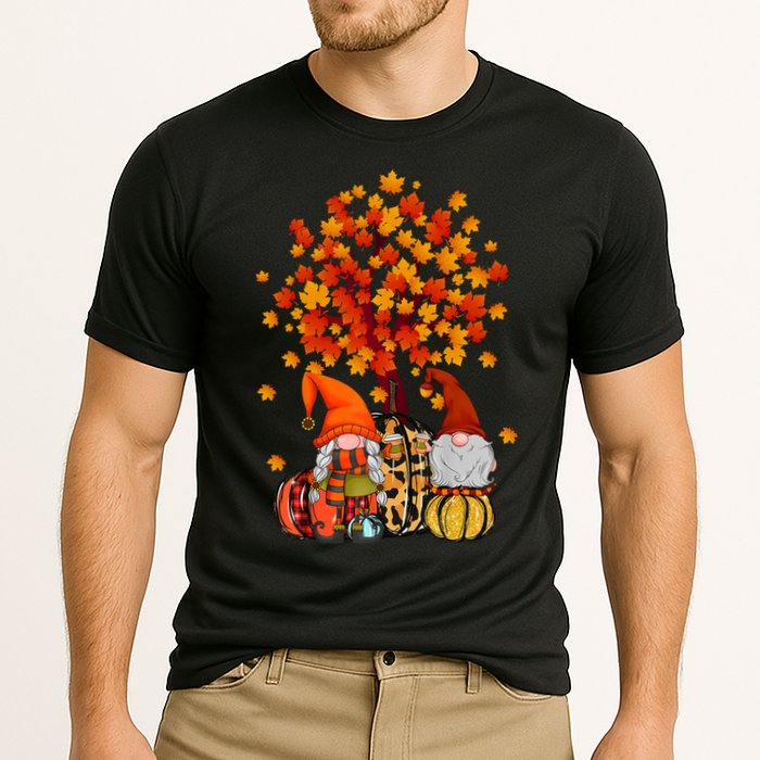 Autumn Leaves Gnomes Fall Season Pumpkin Cooling Performance Crew T-Shirt