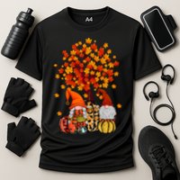 Autumn Leaves Gnomes Fall Season Pumpkin Cooling Performance Crew T-Shirt
