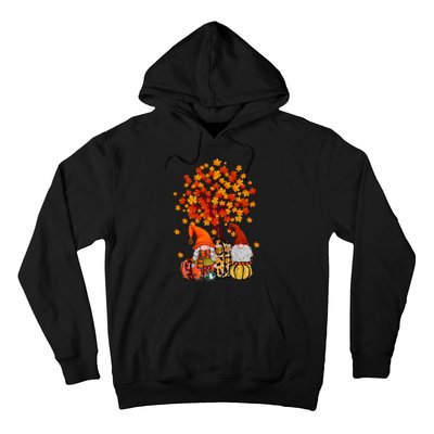 Autumn Leaves Gnomes Fall Season Pumpkin Hoodie