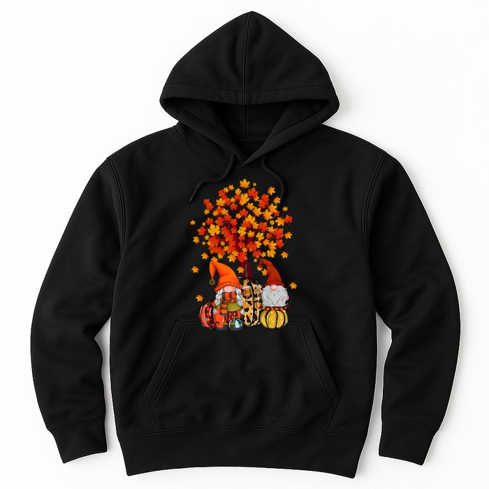 Autumn Leaves Gnomes Fall Season Pumpkin Hoodie