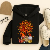 Autumn Leaves Gnomes Fall Season Pumpkin Hoodie