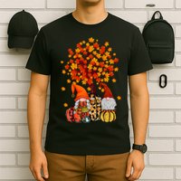Autumn Leaves Gnomes Fall Season Pumpkin T-Shirt