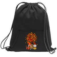 Autumn Leaves Gnomes Fall Season Pumpkin Sweatshirt Cinch Pack Bag