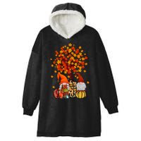 Autumn Leaves Gnomes Fall Season Pumpkin Hooded Wearable Blanket