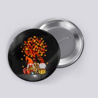 Autumn Leaves Gnomes Fall Season Pumpkin Button