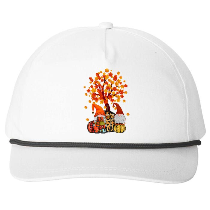 Autumn Leaves Gnomes Fall Season Pumpkin Snapback Five-Panel Rope Hat