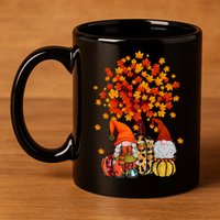 Autumn Leaves Gnomes Fall Season Pumpkin 11oz C Handle Ceramic Mug