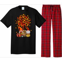 Autumn Leaves Gnomes Fall Season Pumpkin Pajama Set