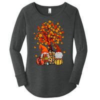 Autumn Leaves Gnomes Fall Season Pumpkin Women's Perfect Tri Tunic Long Sleeve Shirt