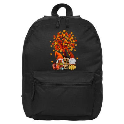 Autumn Leaves Gnomes Fall Season Pumpkin 16 in Basic Backpack