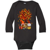 Autumn Leaves Gnomes Fall Season Pumpkin Baby Long Sleeve Bodysuit