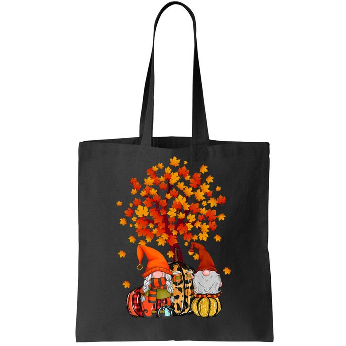 Autumn Leaves Gnomes Fall Season Pumpkin Tote Bag