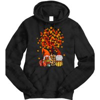 Autumn Leaves Gnomes Fall Season Pumpkin Tie Dye Hoodie