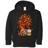 Autumn Leaves Gnomes Fall Season Pumpkin Toddler Hoodie