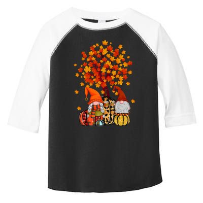 Autumn Leaves Gnomes Fall Season Pumpkin Toddler Fine Jersey T-Shirt