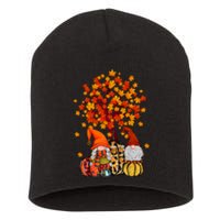 Autumn Leaves Gnomes Fall Season Pumpkin Short Acrylic Beanie