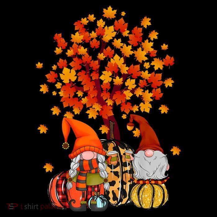 Autumn Leaves Gnomes Fall Season Pumpkin Short Acrylic Beanie