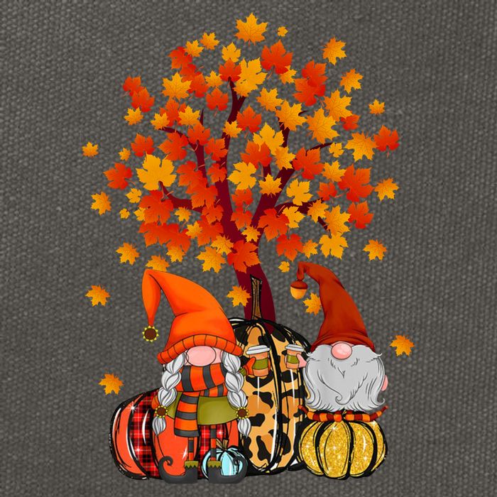 Autumn Leaves Gnomes Fall Season Pumpkin Cotton Canvas Backpack