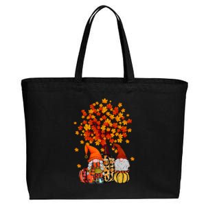 Autumn Leaves Gnomes Fall Season Pumpkin Cotton Canvas Jumbo Tote